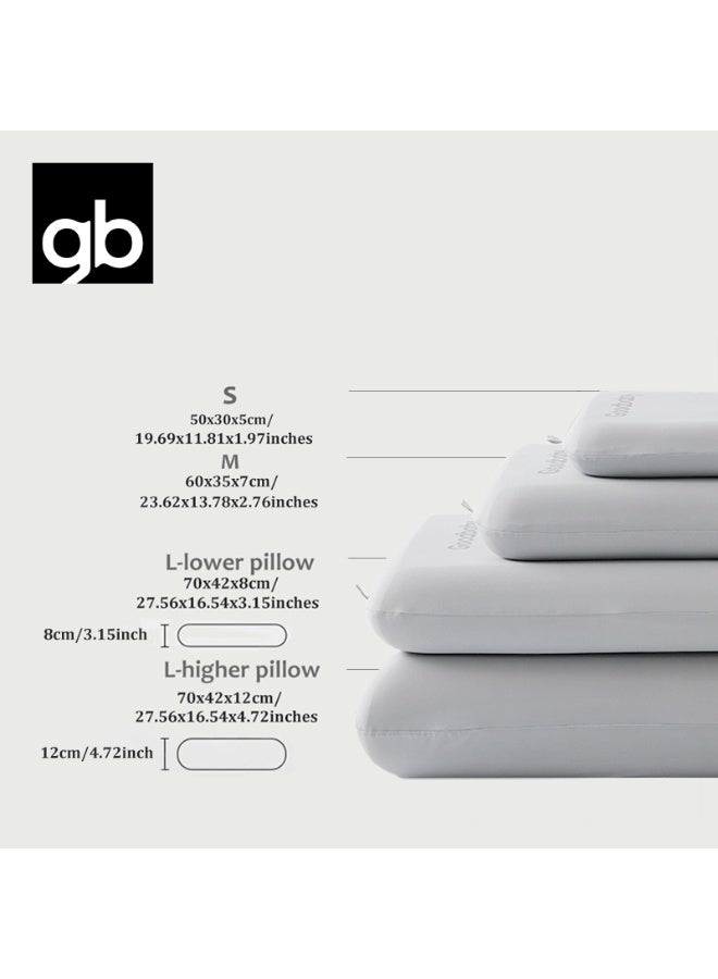 جي بي وسادة النوم العميق ثنائية النواة من جي بي، مصنوعة من إسفنج الذاكرة، مثالية لمن ينامون على الجانب، لتخفيف آلام الرقبة، مريحة، غطاء قابل للغسل، مناسبة للاستخدام في جميع الفصول، عبوة أنيقة مناسبة للإهداء، رمادي، 60 × 35 × 7 سم (23.6 × 13.8 × 2.8 بوصة). - Image 5